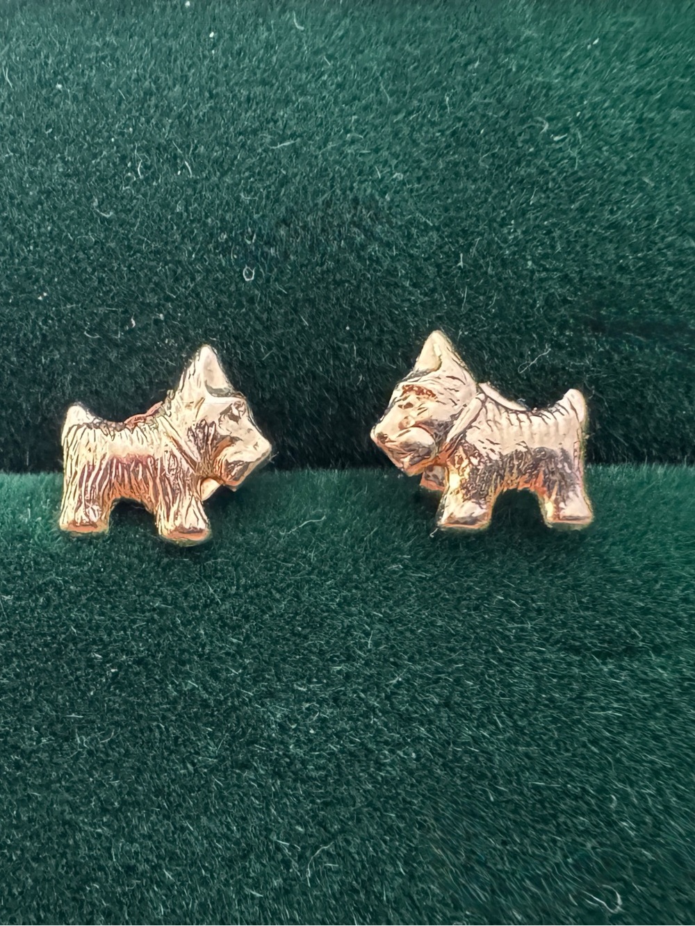 Scottie Dog 14k gold stud earrings